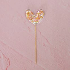 Ohitsperfect Confetti Heart Cake Topper