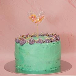 Ohitsperfect Confetti Heart Cake Topper