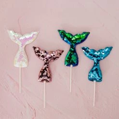 Ohitsperfect Sequin Mermaid Tail Toppers Kids Birthday