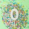 Ohitsperfect Mini White Glitter Cake Candle - Number 0 Kids Birthday