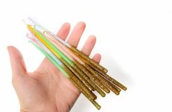 Ohitsperfect Tall Glitter Dipped Cake Candles - Rainbow Kids Birthday