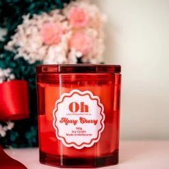 Ohitsperfect Christmas Oh It's Perfect Merry Cherry Glass Vessel Candle 500g