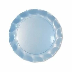 Ohitsperfect Kids Birthday Pearly Blue Wavy Paper Dinner Plate