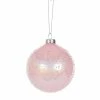 Christmas Pink Bubbles Glass Bauble