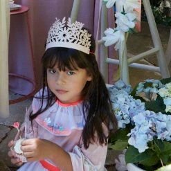 Ohitsperfect Pink Floral Glitter Crowns (8 Set) Kids Birthday