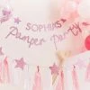 Ohitsperfect Kids Birthday Pink Glitter Personalised Pamper Party Banner
