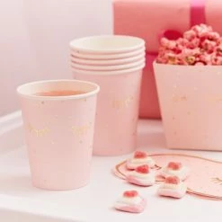 Ohitsperfect Pink Pamper Party Paper Cups Kids Birthday