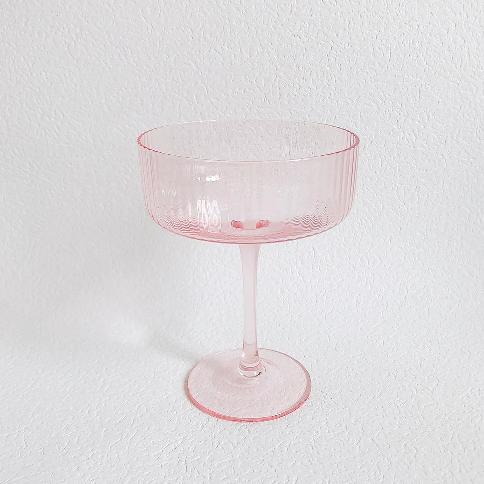Ohitsperfect Mother’s Day Pink Ribbed Champagne Glass (Set Of Two) 4 Ohitsperfect Mother’s Day Pink Ribbed Champagne Glass (Set Of Two)