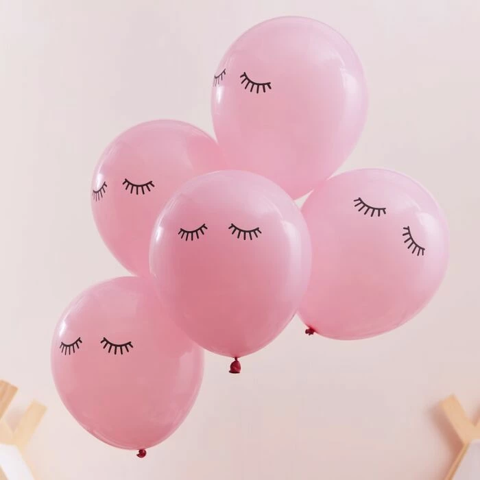 Ohitsperfect Pink Sleepy Eyes Pamper Party Balloons Kids Birthday 3 Ohitsperfect Pink Sleepy Eyes Pamper Party Balloons Kids Birthday