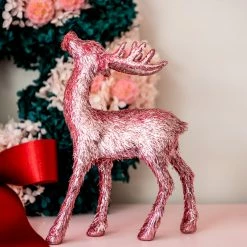 Ohitsperfect Pink Tinsel Reindeer Christmas