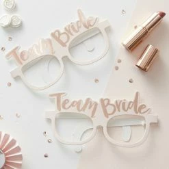Ohitsperfect Pink & Rose Gold Team Bride Hens Party Glasses Bridal Shower & Hens