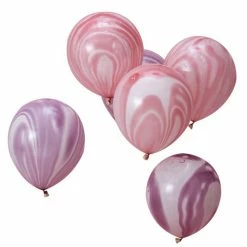 Ohitsperfect Kids Birthday Pink And Purple Marble Balloons