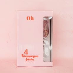 Ohitsperfect Champagne Flute Set Of 4 - Strawberry Donut