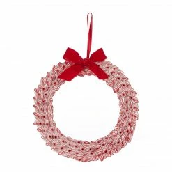 Ohitsperfect Red And White Strap Christmas Wreath Large