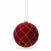 Christmas Red Velour Quilted Bauble