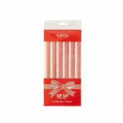 Ohitsperfect Red Bows Reusable Straws 12pk Christmas