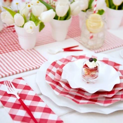 Ohitsperfect Red Gingham Wavy Salad Paper Plate Kids Birthday