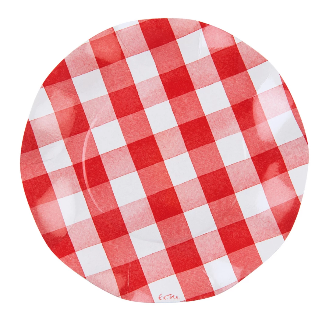 Ohitsperfect Red Gingham Wavy Salad Paper Plate Kids Birthday 3 Ohitsperfect Red Gingham Wavy Salad Paper Plate Kids Birthday