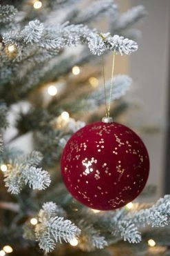 Christmas Red Velvet Speckle Bauble