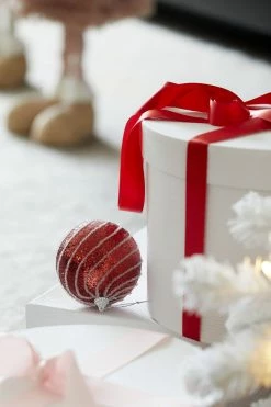 Christmas Red And White Sugar Swirl Bauble