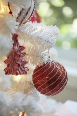 Christmas Red And White Sugar Swirl Bauble