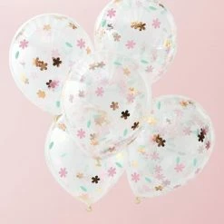 Ohitsperfect Rose Gold Floral Confetti Balloons
