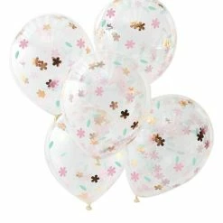 Ohitsperfect Rose Gold Floral Confetti Balloons