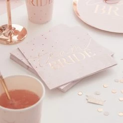 Ohitsperfect Rose Gold Foiled Pink Napkins Hens Party