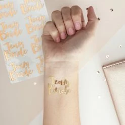 Ohitsperfect Rose Gold Team Bride Temporary Tattoos