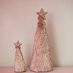 Ohitsperfect Rose Gold Tinsel Tree (Set Of 3)