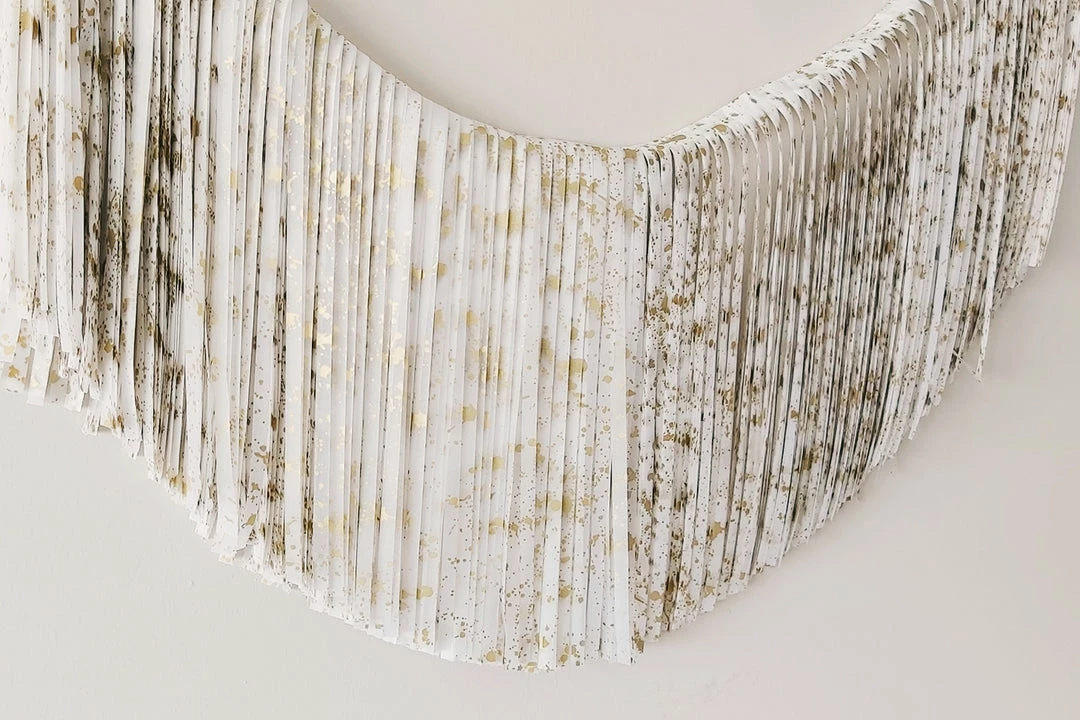 Ohitsperfect Bridal Shower & Hens Fringe Garland - White & Gold Splash 4 Ohitsperfect Bridal Shower & Hens Fringe Garland - White & Gold Splash