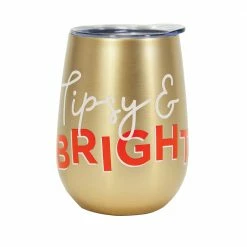 Ohitsperfect Tipsy & Bright Wine Tumbler Christmas