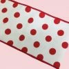 Ohitsperfect White Satin Red Dots Ribbon