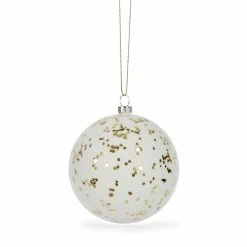Christmas White Velvet Speckle Bauble