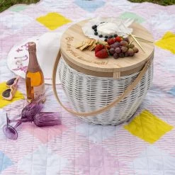 Ohitsperfect Garden/High Tea Coloured Wicker Insulated Picnic Basket