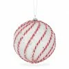 Christmas White And Red Sugar Swirl Bauble