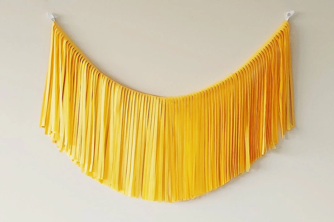 Ohitsperfect Bridal Shower & Hens Fringe Garland - Egg Yolk 5 Ohitsperfect Bridal Shower & Hens Fringe Garland - Egg Yolk