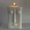 Ohitsperfect Abstract Face Candle Ivory