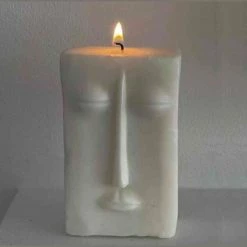 Ohitsperfect Abstract Face Candle Ivory