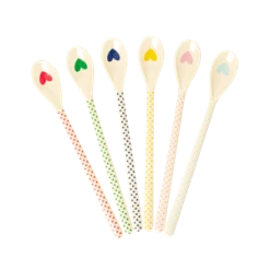 Ohitsperfect Melamine Latte Spoons 1pcs Heart Prints