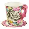 Ohitsperfect Kids Birthday Alice In Wonderland Whimsical Cup & Saucers
