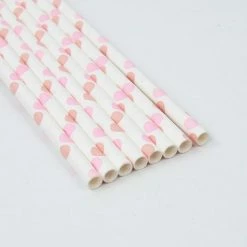 Ohitsperfect Bridal Shower & Hens Pink Polka Dot Paper Straws