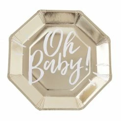 Ohitsperfect Oh Baby! Paper Plates Gold