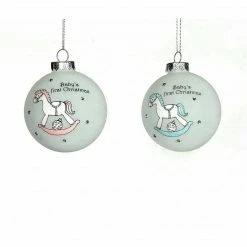 Ohitsperfect Gift Bar Baby's First Christmas Glass Ornament
