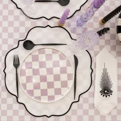 Ohitsperfect Table Linen Black Embroidered Placemat Set