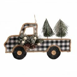 Ohitsperfect Black Check Truck With Christmas Trees