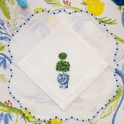 Ohitsperfect Bleu Embroidered Placemat Set