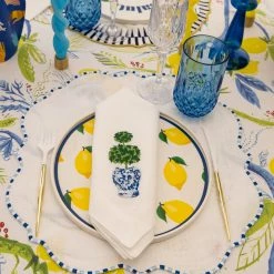 Ohitsperfect Bleu Embroidered Placemat Set