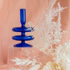 Ohitsperfect Mediterranean Indigo Duo Saucer Candle Holder