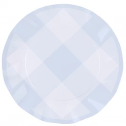 Ohitsperfect Periwinkle Gingham Wavy Paper Dinner Plate Kids Birthday